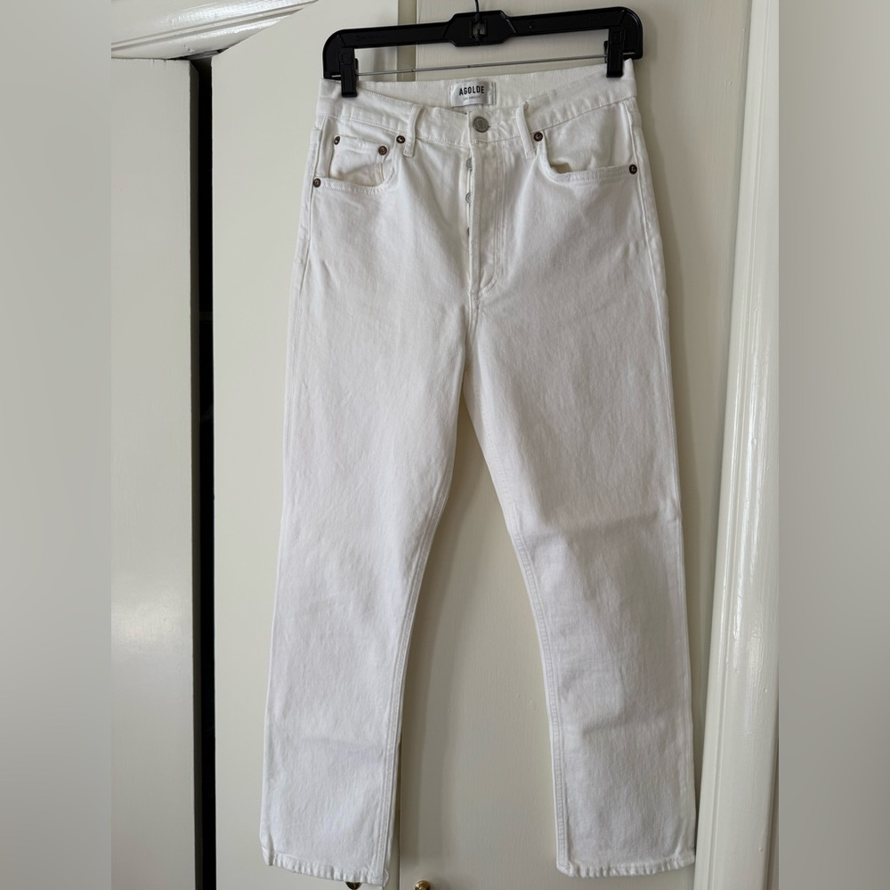 Agolde White Straight Leg Jeans